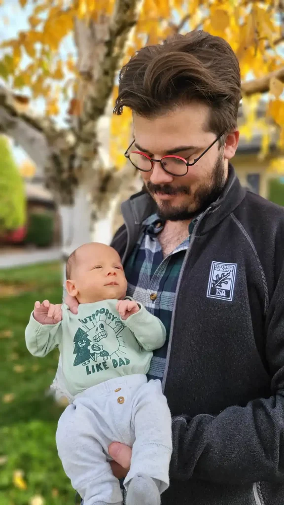 Jared Tomlinson Consulting Arborist With his son Lawrence